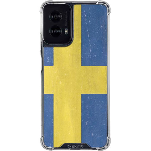 Sweden Flag Distressed Moto G Power 5G (2024) Clear Case